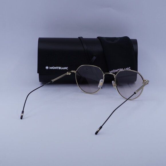 Montblanc MB0060S 002 Square Sunglasses - Gold/Black/Brown main image 4